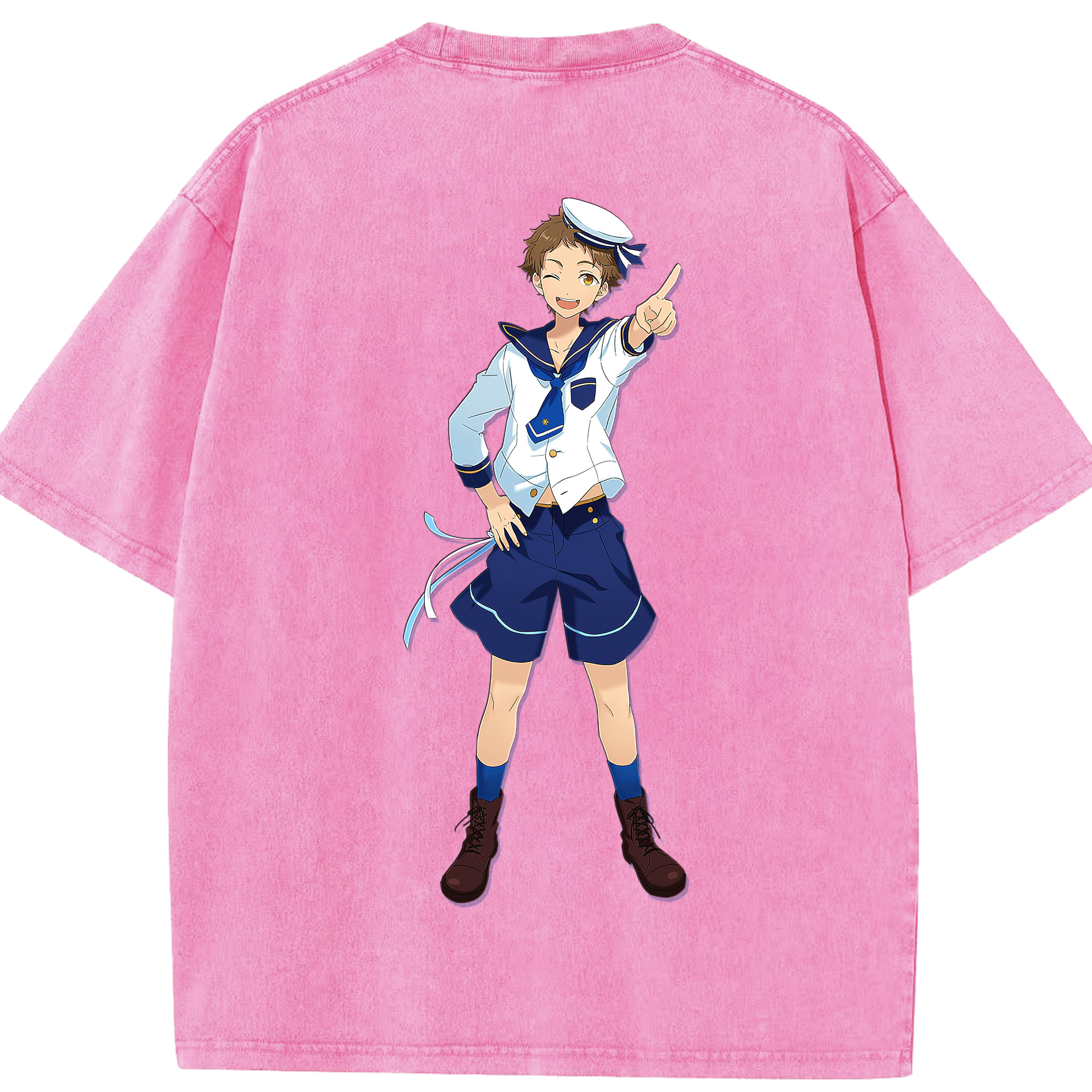（画像用） あんさんぶるスターズ! Ensemble Stars 綿100% ヴィンテージ風 半袖Tシャツ（背面プリント）